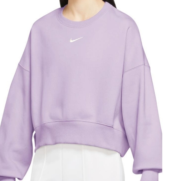 Nike Phoenix Fleece Cropped Oversized Crewneck Sweatshirt, Coz Athleisure Sz XL - Picture 1 of 11